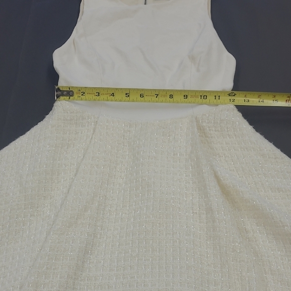 Alice & Olivia CreamElegant Tweed Dress Size XS/S - Picture 6 of 10